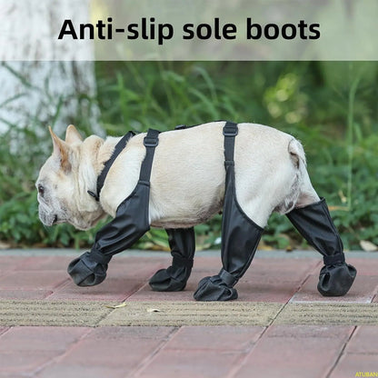 ATUBAN Waterproof Dog Boots Anti-Slip Dog Shoes with Rugged Rubber Sole, Pet Paw Protector for Small Medium Dogs. - petguardiansupplies