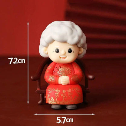 Longevity Grandma Grandpa Cake Topper for Old People Birthday Party Decoration Chinese Blessing Baking Supplies Dessert Gifts - petguardiansupplies