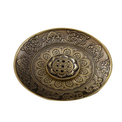 Retro Incense Holder Metal Dragon And Phoenix Lotus Incense Burners For Incense Sticks Cone Censer Plate Buddhism Home Decor - petguardiansupplies