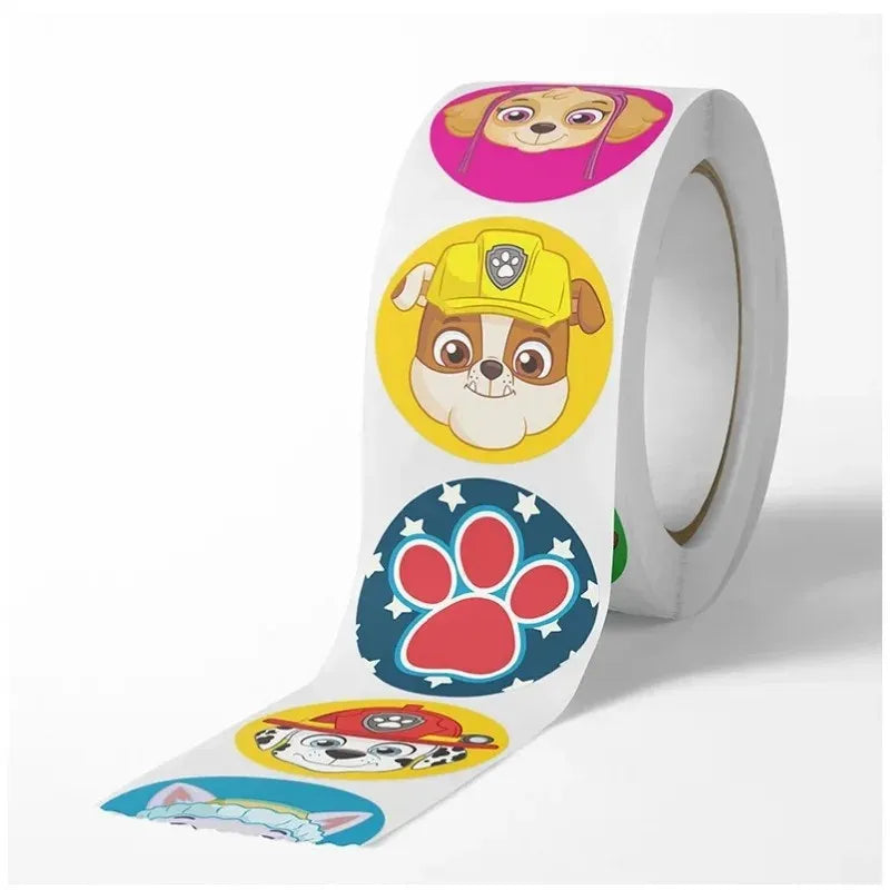 New 500PCS Paw Patrol Children's Cartoon Stickers Cute Kids Stationery Supplies School Teacher Supplies Reward Sticker Toys Gift - petguardiansupplies