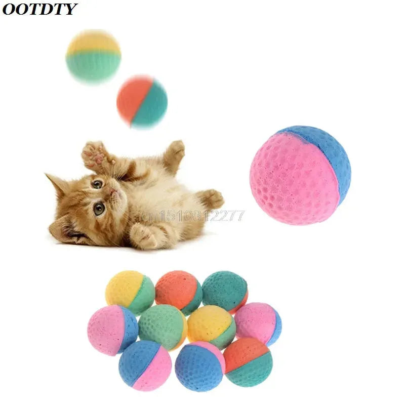 10 Pcs Pet Toy Latex Balls Colorful Chew For Dogs Cats Puppy Kitten Soft Elastic Dropshipping - petguardiansupplies