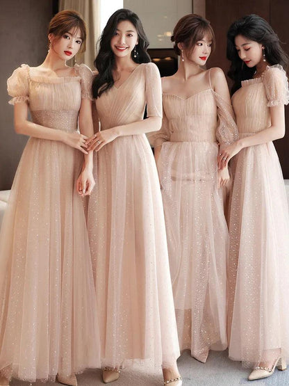 Pink Bridesmaid Dress 2024 New Summer Fairy Slimming High Sense Sisters up Temperament Evening dress Women - petguardiansupplies