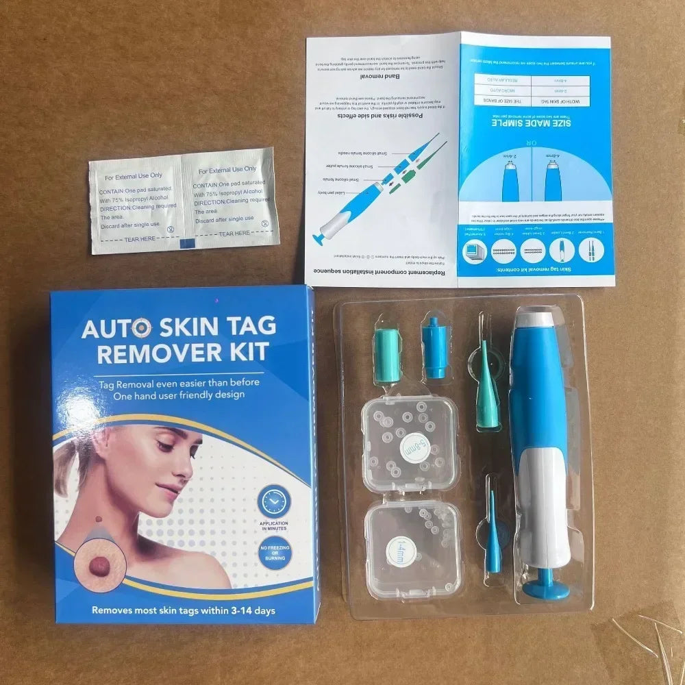 Painless Auto Skin Tag Mole Wart Removal Kit 2-in-1 Facial Body Care Treatments for Beauty Health - petguardiansupplies