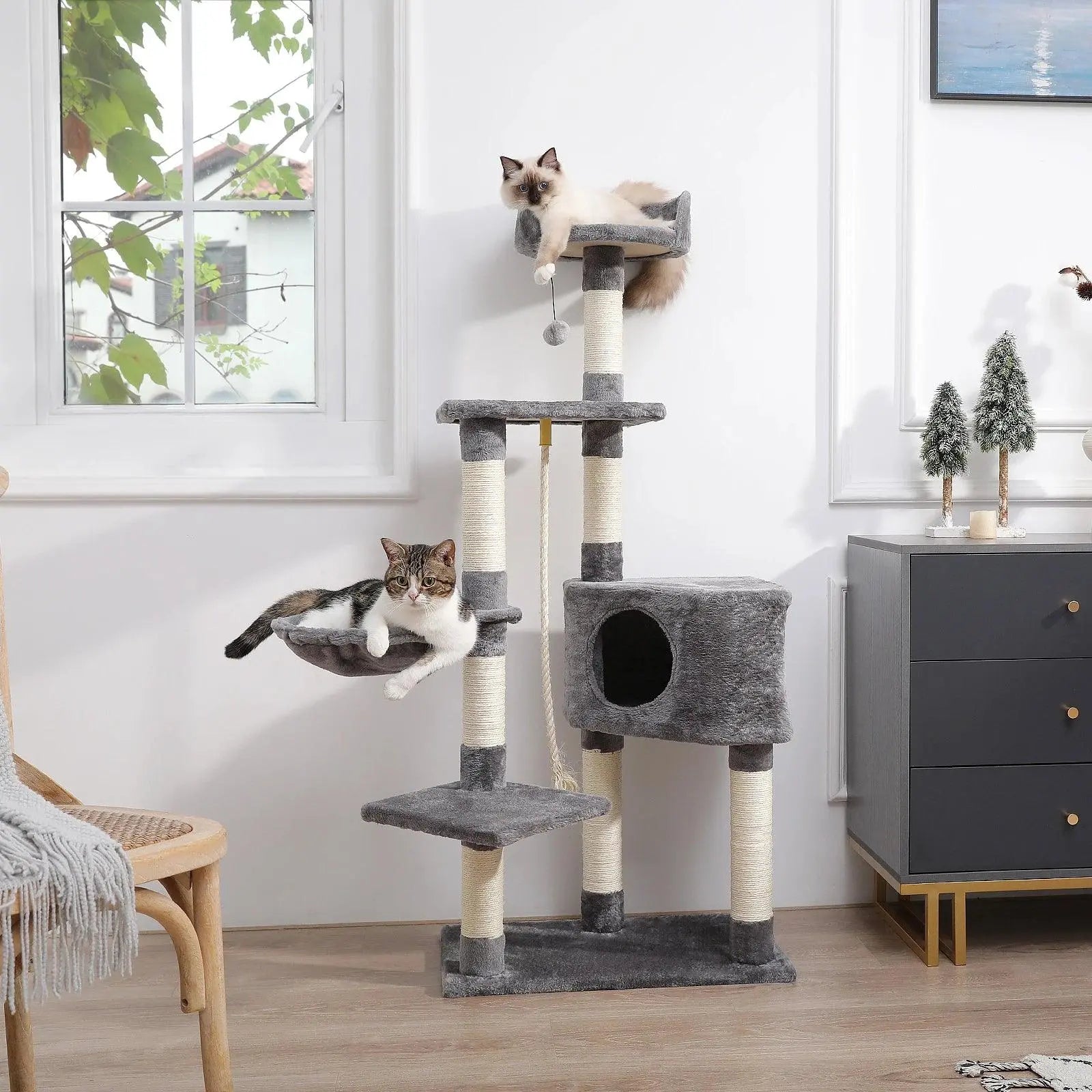 Domestic Delivery Multi-Level Cat Tree Tower Climb Furniture Scratching Post for Indoor House Pet Supplies Kitten Toy Cozy Condo - petguardiansupplies