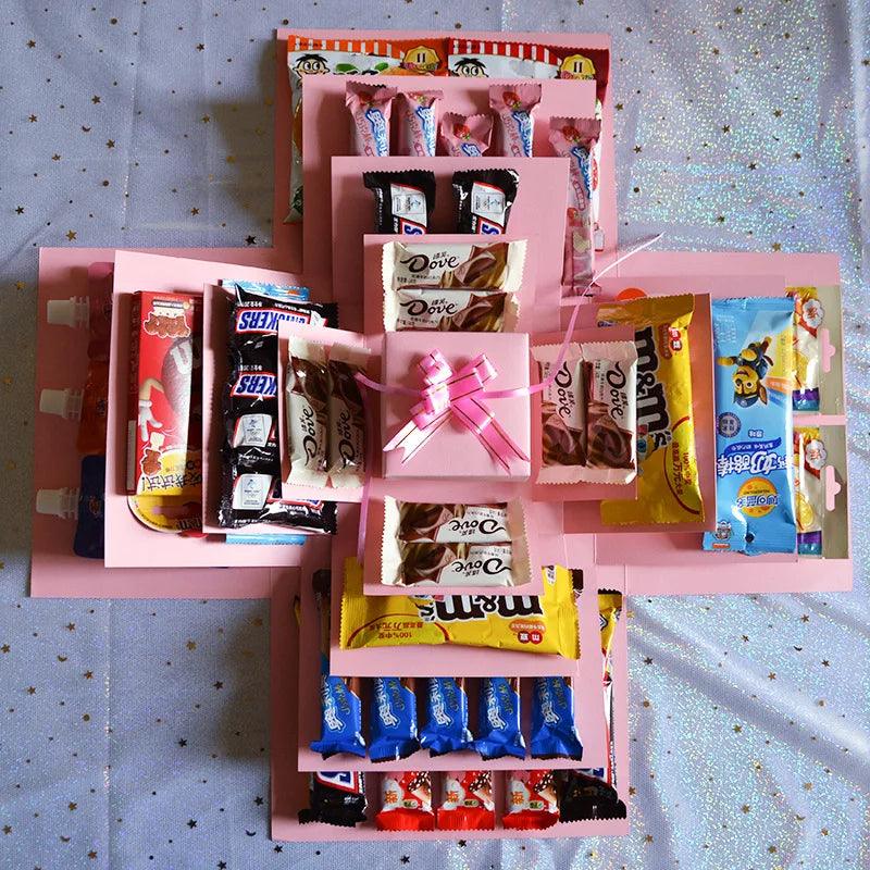 Explosion Box Diy Explosion Surprise Gift Box Assembled Handmade Snack Box For Birthday Gift Anniversary Valentines Day Wedding - petguardiansupplies