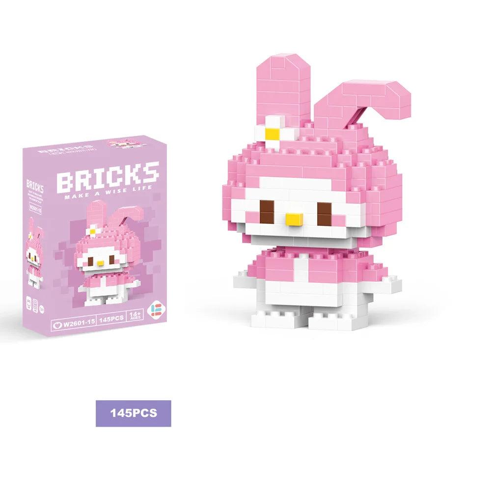 Building Blocks Kuromi Anime Figure Melody Cartoon Kids Toys Blocks for Lego Cute Hello Kitty Particles Assembled Blocks - petguardiansupplies