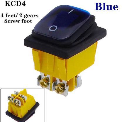 KCD4 on off 30A/250V Heavy Duty 4 pin DPST IP67 Sealed Waterproof T85 Auto Boat Marine Toggle Rocker Switch with LED 12V 220V 30 - petguardiansupplies