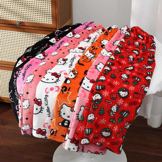 sanrio Cartoon Hello Kitty trousers Christmas Halloween Boys girls Clothes Accessories Children's Autumn winter sleeping pants - petguardiansupplies