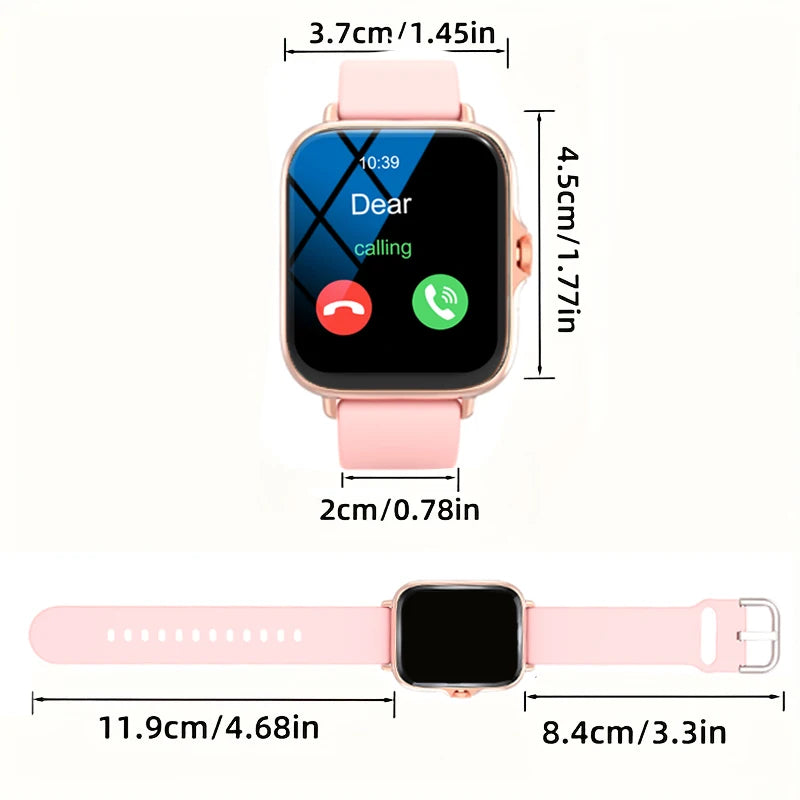 Smart watch with full touch screen, call, message reminder, music control and other functions, compatible with iPhone/android mo - petguardiansupplies