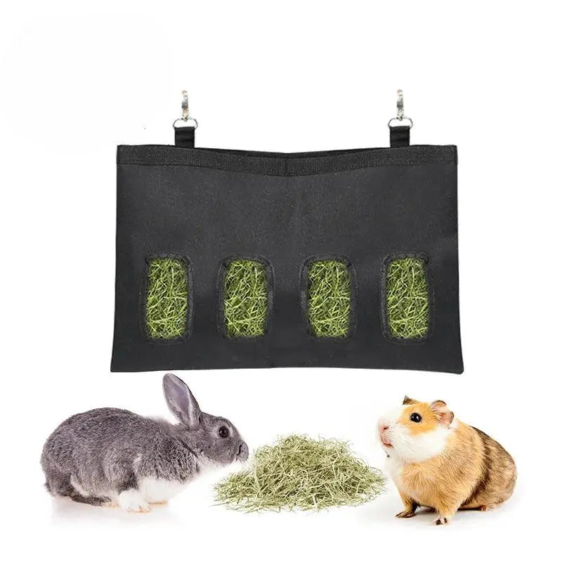 3 Holes Hanging Feeding Bag Pet Hay Bag for Guinea Pigs Small Animal Feeder Rabbit Food Dispensers Bag Rack Cage Accessories - petguardiansupplies