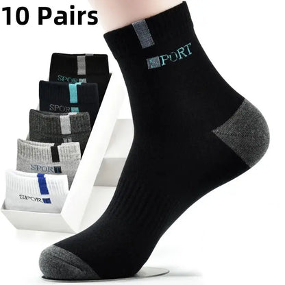 5/10 Pairs Men Bamboo Fiber Autumn Winter Men Socks Breathable Cotton Sports Sock Breathable Deodorant Business Socks Size 37-43 - petguardiansupplies