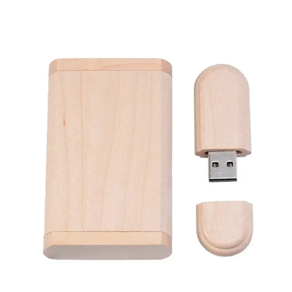 JASTER 1PCS free custom logo laser engraving wooden+Box pendrive 4GB 8GB 16GB 32GB 64GB USB Flash Drive photography gift - petguardiansupplies