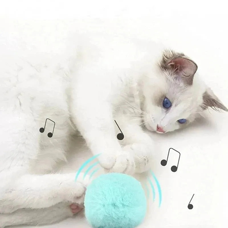 Interactive Ball Smart Cat Toys Plush Electric Catnip Training Toy Kitten Touch Sounding Pet Product Squeak Toy Ball - petguardiansupplies