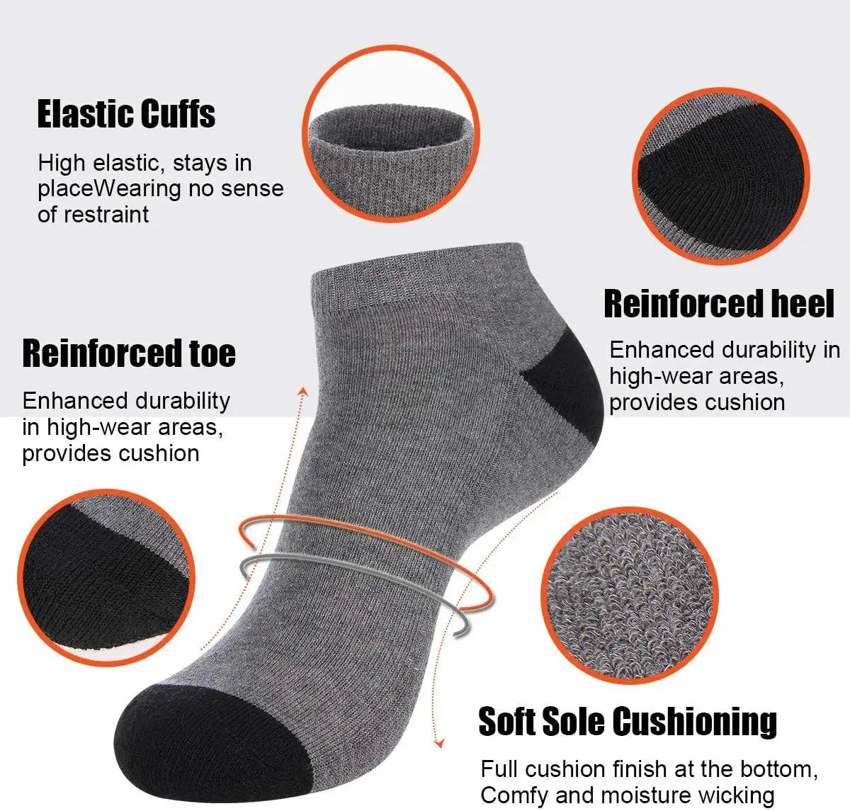 10 Pairs of High-Quality Men's Sports Fitness Running Socks For Spring and Summer Outdoor Leisure and Breathable Short Socks - petguardiansupplies