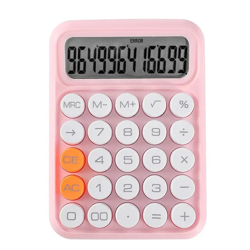 1pc Keyboard Calculator Office 12-digit Mechanical Calculator Cute Candy Color Calculator Desktop Stationery - petguardiansupplies