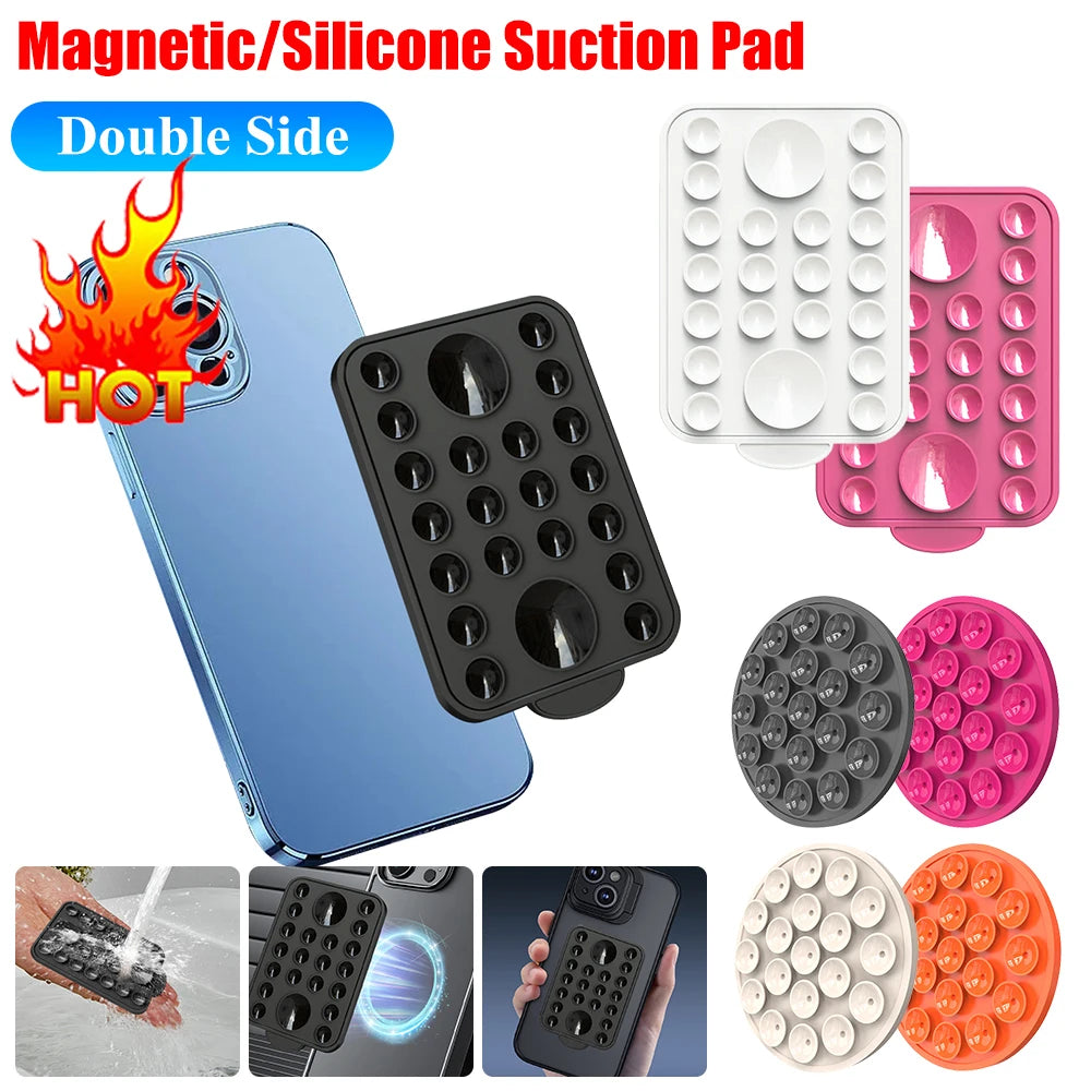 Magnetic Phone Mount Anti-Slip Silicone Suction Cup Phone Case Stand Holder for tiktok Videos and Selfies for iphone 15 14 13 12 - petguardiansupplies