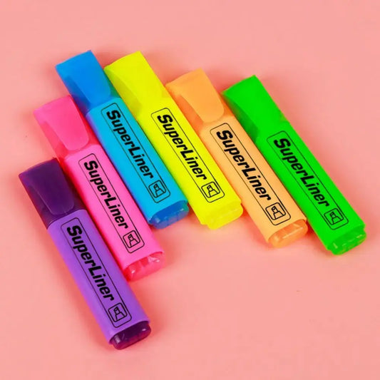 4/6 Colors Colorful Highlighters Art Markers Oblique Drawing Fluorescent Pen Markers Flat Shape School Office Supplies - petguardiansupplies