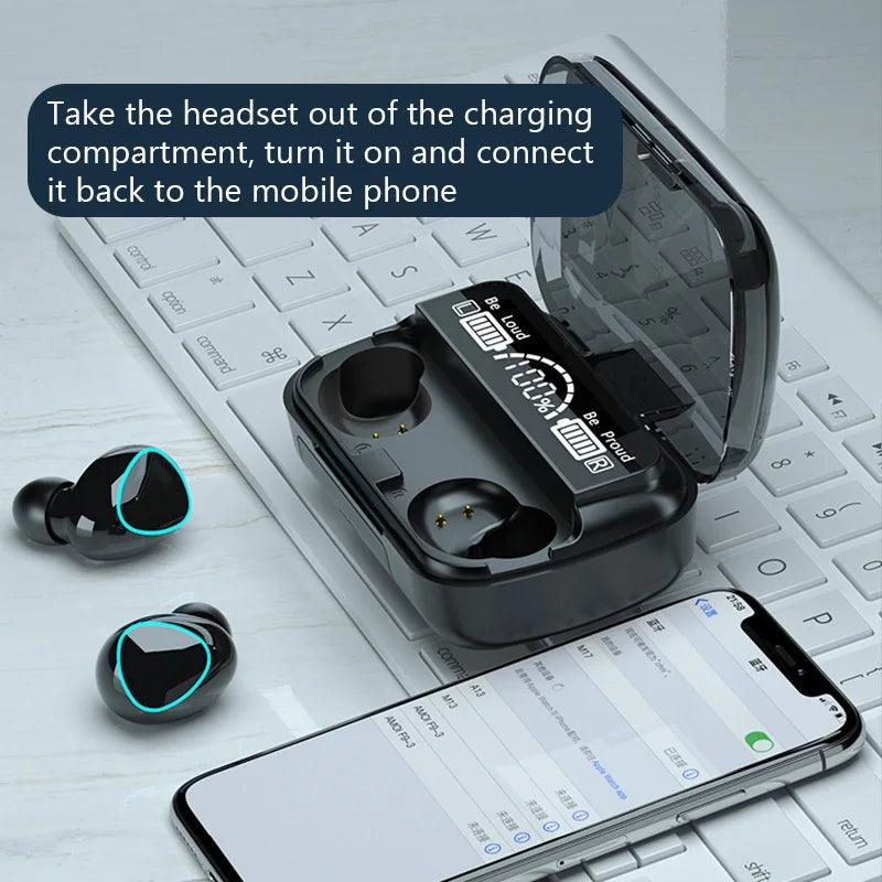 # TWS Wireless Bluetooth Headset with Charge Box for Phone Noise Cancelling Mic Earbuds Wireless Headphones Bluetooth Earphones - petguardiansupplies