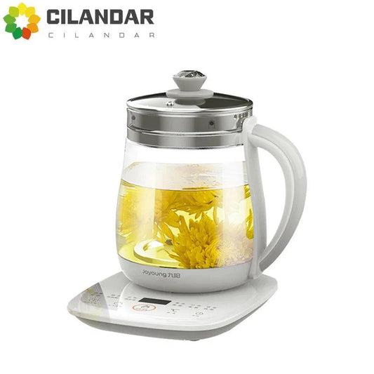 220V Jiuyang health pot multi-functional flower teapot glass stew tea pot 1.5L Portable Mini Multi Cooker Tea Dessert Cooker - petguardiansupplies