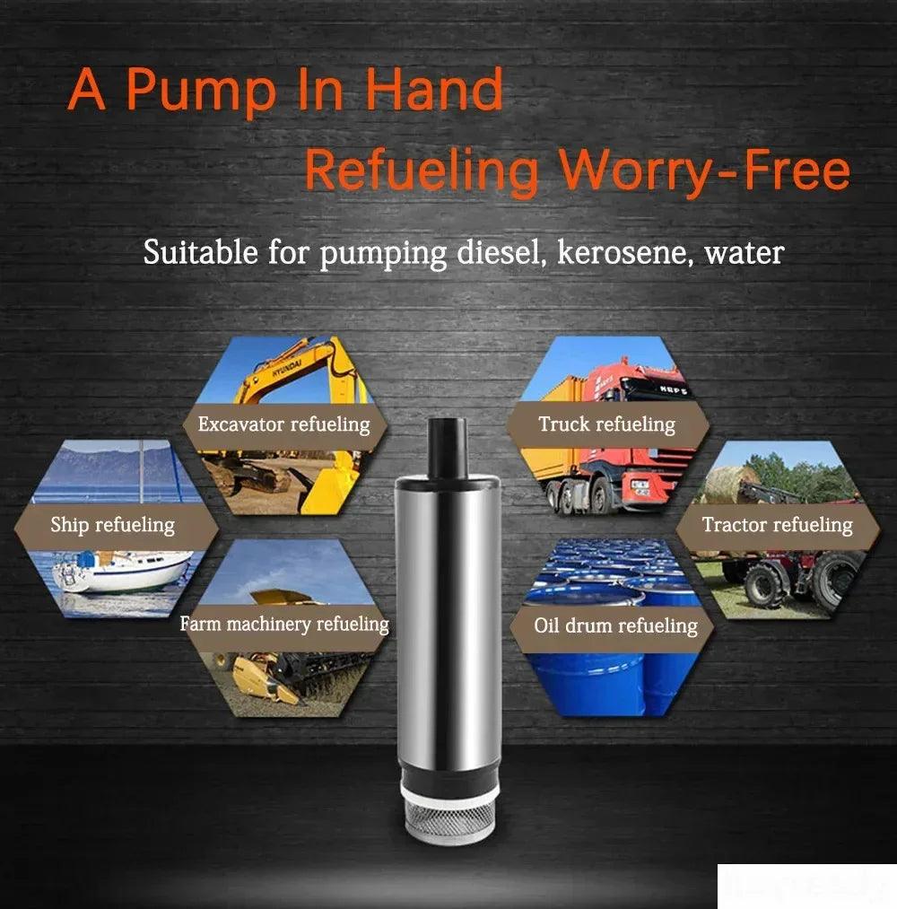 12L/min 30L/min 12V 24V 220V Electric Submersible Oil Pump For Car Diesel Kerosene Fuel Transfer Water Suction Pump 12 24 V Volt - petguardiansupplies