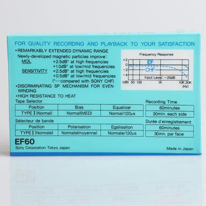 80- 90s Year Retro Sealed Normal Position Blank Cassette Tape EF60 Series - petguardiansupplies