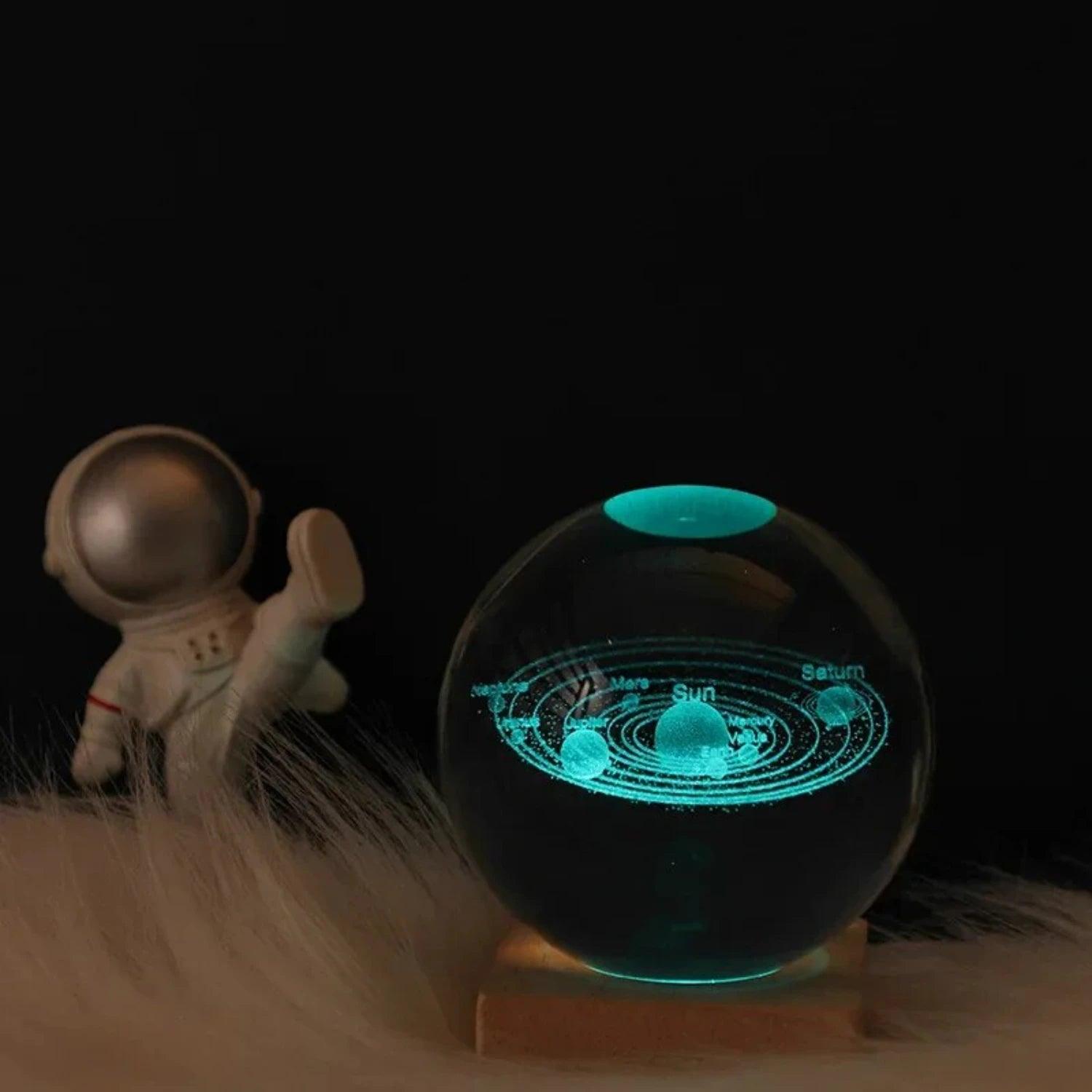 Stylish and unique crystal ball night lamp inspired by solar theme, part of the creative Milky Way Cosmos series, a perfect beds - petguardiansupplies