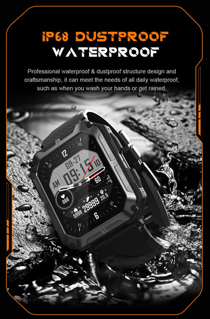 C20Pro Sports Smart Watch Men Bluetooth Call Smartwatch IP68 Waterproof Multi Sports Mode Health Monitoring Military Smartwatch - petguardiansupplies