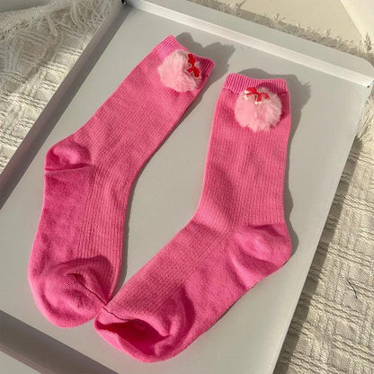 Kawali Anime Barbie Home Floor Socks Pink Fashion Sweet Warm Soft Comfortable Ins Cute Girls Gift Birthday Gift For Girlfriend - petguardiansupplies