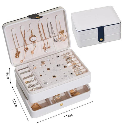 Size S/M/L Jewelry Organizer Display Travel Jewellery Case Boxes Travel Portable Jewelry Box PU Storage Organizer Earring Holder - petguardiansupplies