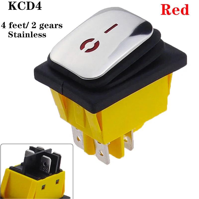 KCD4 on off 30A/250V Heavy Duty 4 pin DPST IP67 Sealed Waterproof T85 Auto Boat Marine Toggle Rocker Switch with LED 12V 220V 30 - petguardiansupplies