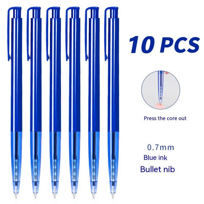 Deli 10/60Pcs, Bullet Tip Ballpoint Pen Set, Fine Point 0.7mm, Black/Blue Ink, Office and School Supplies, Stationery - petguardiansupplies