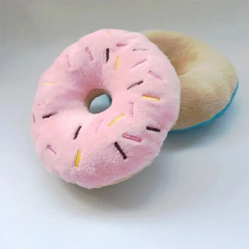 Soft Dog Donuts Plush Pet Dog Toys For Dogs Chew Toy Cute Puppy Squeaker Sound Toys Funny Puppy Small Medium Dog Interactive Toy - petguardiansupplies