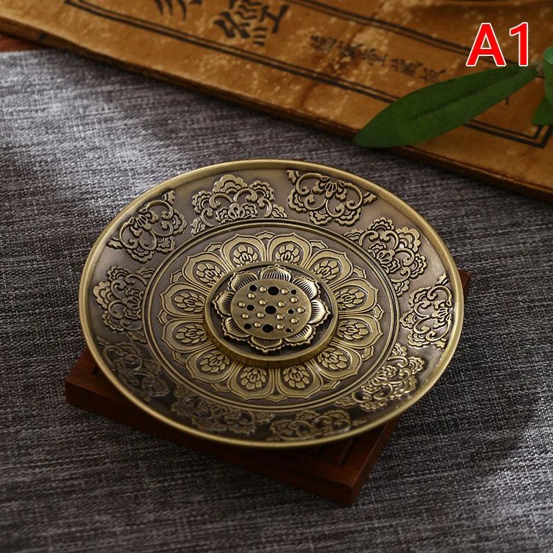 Retro Incense Holder Metal Dragon And Phoenix Lotus Incense Burners For Incense Sticks Cone Censer Plate Buddhism Home Decor - petguardiansupplies