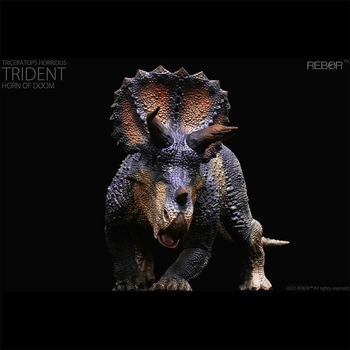 1:35 Rebor Triceratops One Blind Eye Broken Horn Horridus Trident Doom Dinosaur Model Toy - petguardiansupplies