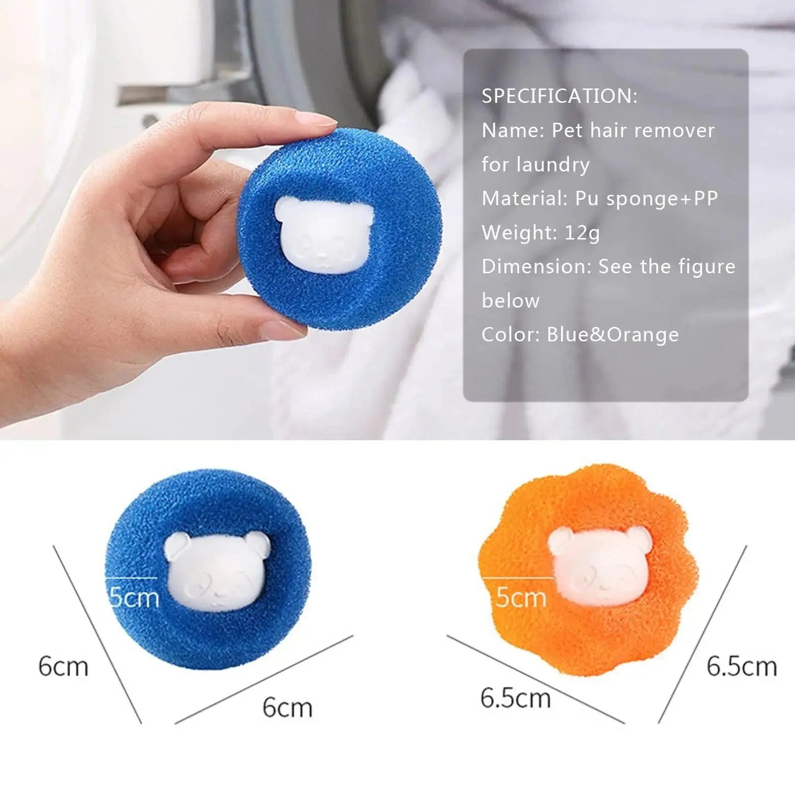 Washing Machine Sponge Washing Ball, Pet Hair Cleaning Anti-entanglement Washing Ball, Reusable - petguardiansupplies