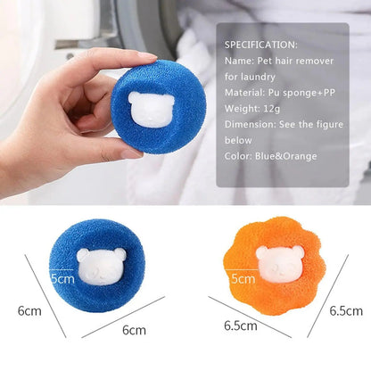 Washing Machine Sponge Washing Ball, Pet Hair Cleaning Anti-entanglement Washing Ball, Reusable - petguardiansupplies