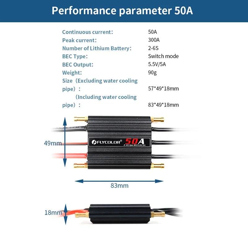 Original Flycolor 50A 70A 90A 120A 150A Brushless ESC Speed Controller Progaming Card 2-6S Lipo BEC 5.5V/5A for RC Boat - petguardiansupplies