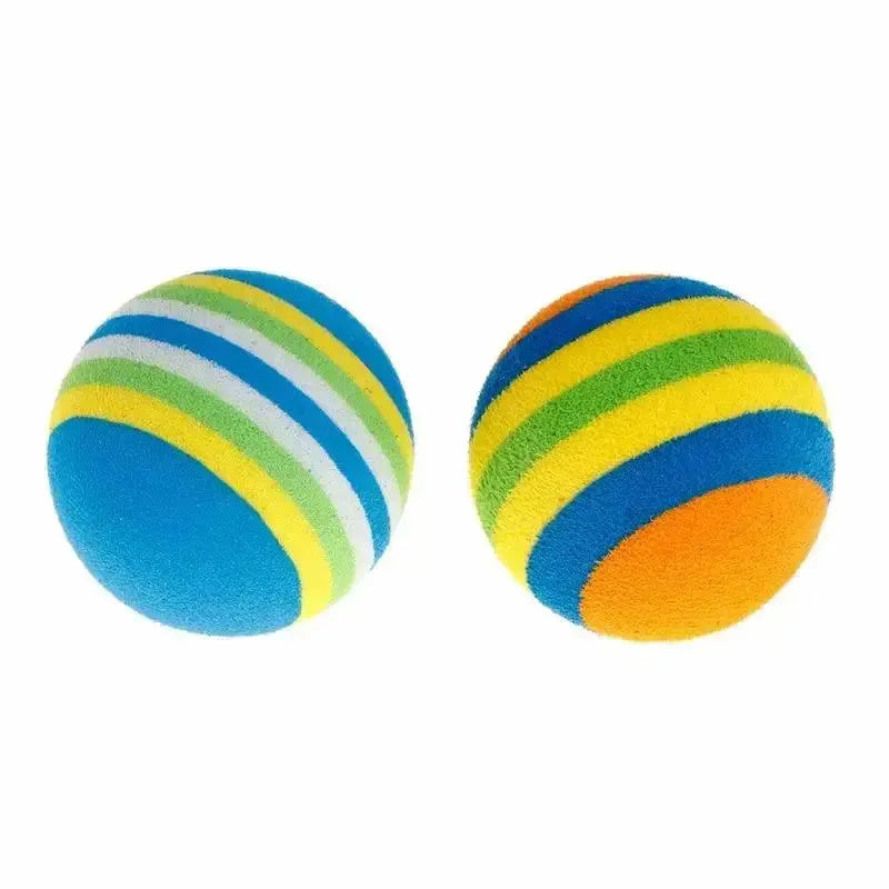 10Pcs Colorful Cat Toy Ball Interactive Cat Toys Play Chewing Rattle Scratch Natural Foam Ball Training Pet Supplies - petguardiansupplies