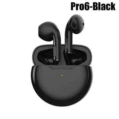 Pro 6 TWS Bluetooth Earphones for iPhone Wireless Bluetooth Headset Noise Cancelling Earbuds with Mic Pro6 Wireless Headphones - petguardiansupplies