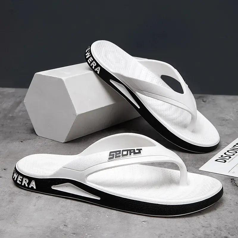 Simple New Men's Flip Flops Summer Outer Wear Non-slip Toe-gripping Clamp Shoes Beach Sandals Student Version - petguardiansupplies