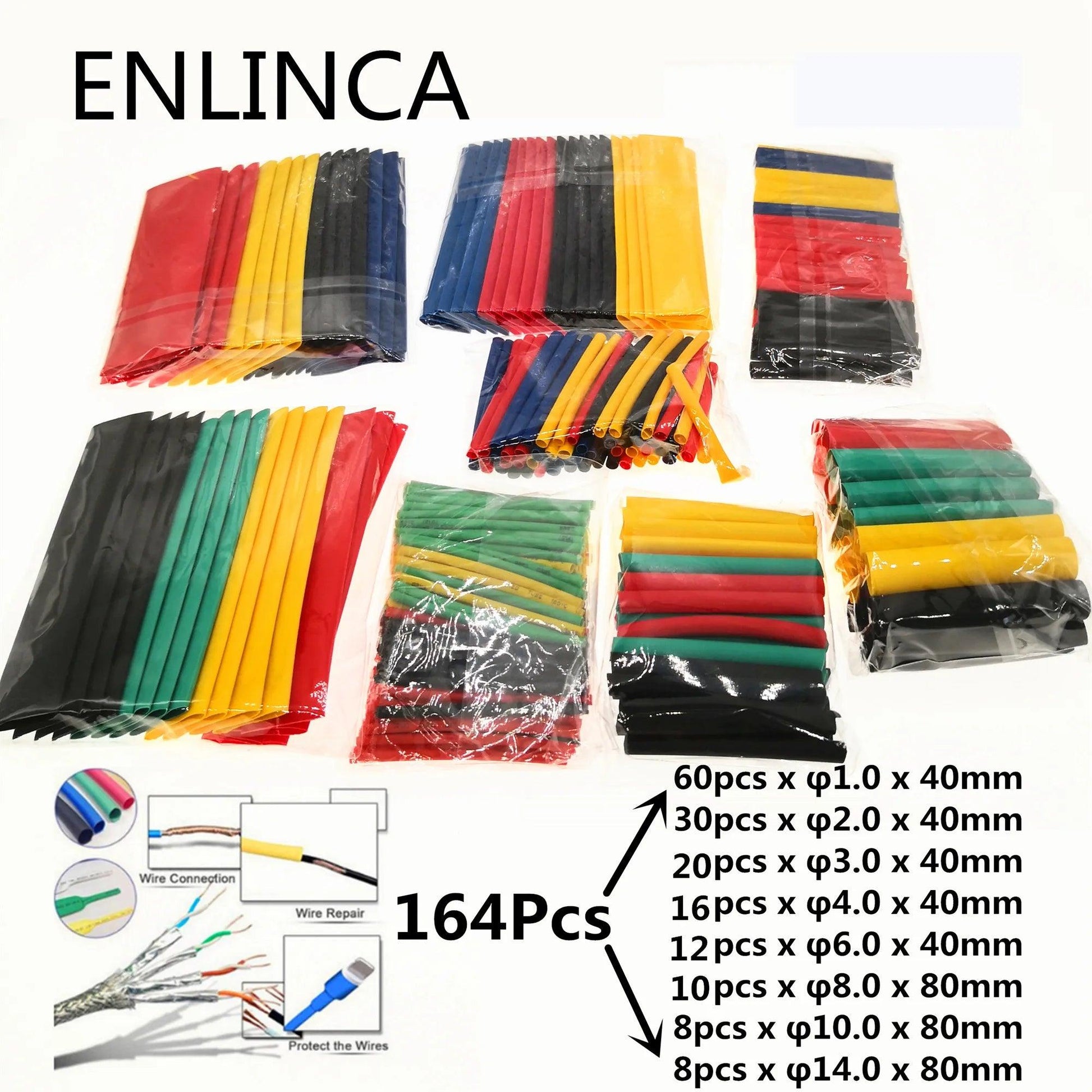 127-750pcs Heat-shrink Tubing Thermoresistant Tube Heat Shrink Wrapping Kit Electrical Connection Wire Cable Insulation Sleeving - petguardiansupplies