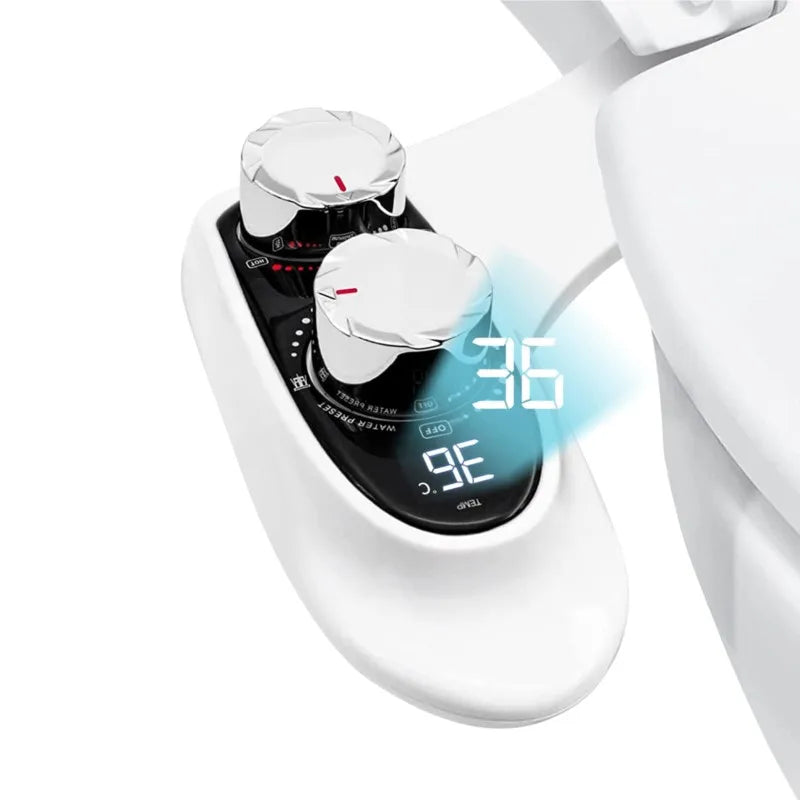 Toilet Bidet Digital Display Women's Washer Temperature Adjustable Non-Electric Self-Cleaning Double Nozzle Hot And Cold Bidet - petguardiansupplies