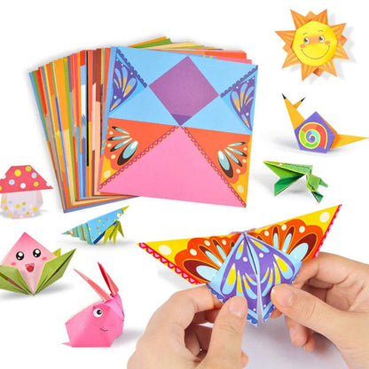 54 Pages Montessori Toys DIY Kids Craft Toy 3D Cartoon Animal Origami Handcraft Paper Art Learning Educational Toys for Children - petguardiansupplies