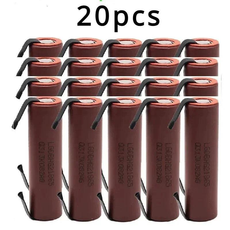 Original ForLG HG2 3000mAh battery 3.6v 18650 battery with strips soldered battery for screwdrivers 30A high current+DIY nickel - petguardiansupplies