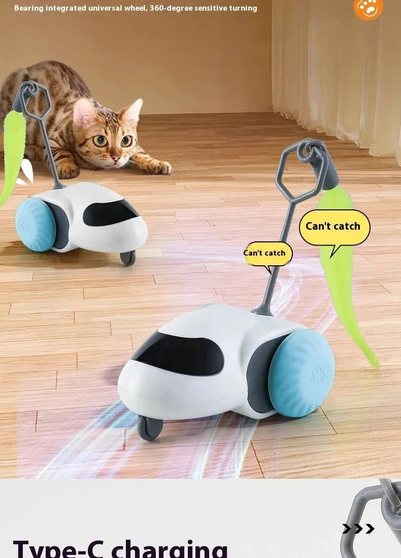 Remote Smart Cat Toys Remote Control Interactive Cat Car Toy USB Charging Automatic Self-moving Teasing Cat Stick Pet Supplies - petguardiansupplies