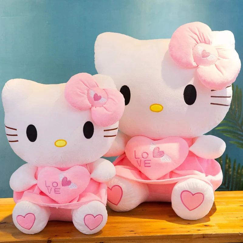 Cute Hello Kitty Pink Plush Stuffed Toys Anime Cartoon Plushie Doll Soft Stuffed Pillow Toys For Children Birthday Xmas Gifts - petguardiansupplies