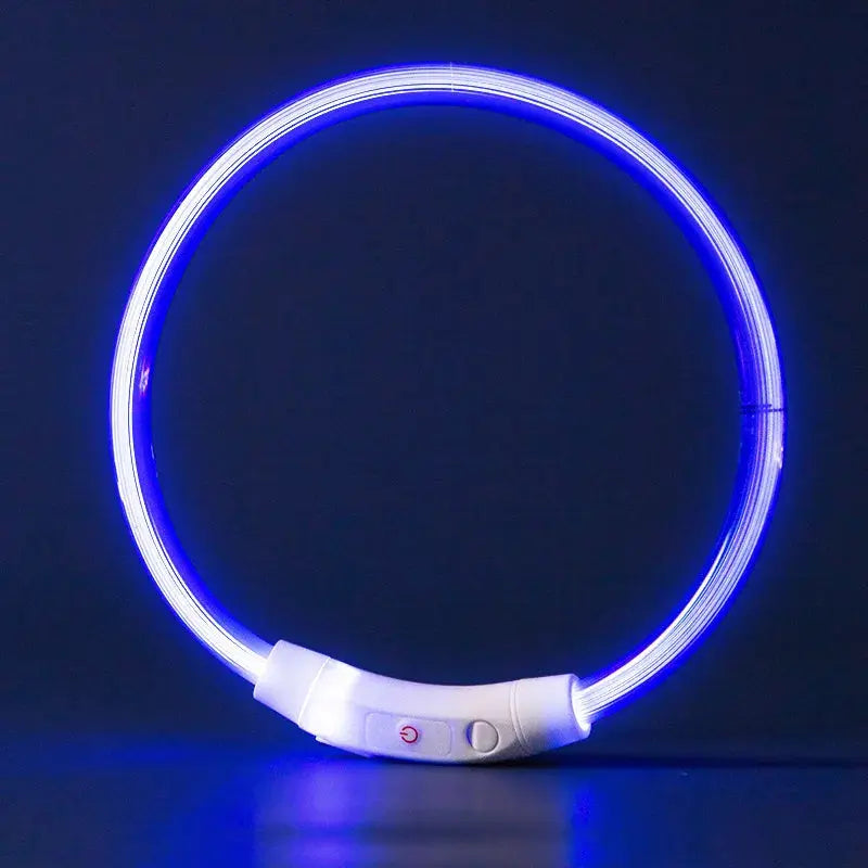 40/50/70cm Led Dog Collar USB Rechargeable Pet Dog Night Luminous Charge Collar Glowing Necklace Collar Safety Night Light - petguardiansupplies