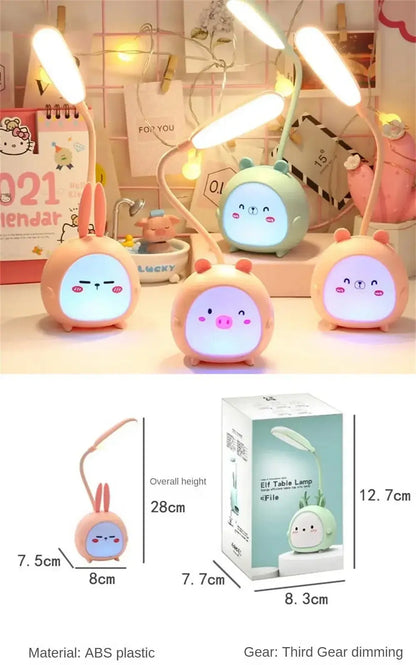 LED Cute Animal Small Table Lamp Adjustable Night Light Bedroom Bedside Lamp Eye Protection Reading Lamp Children's Sleep Lamp - petguardiansupplies