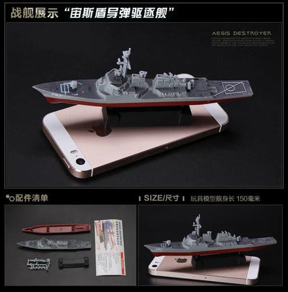 4D Assembled Ship Model Liaoning Battleship Modern Class Battleship Aircraft Carrier Model Military Warship Model Toy - petguardiansupplies