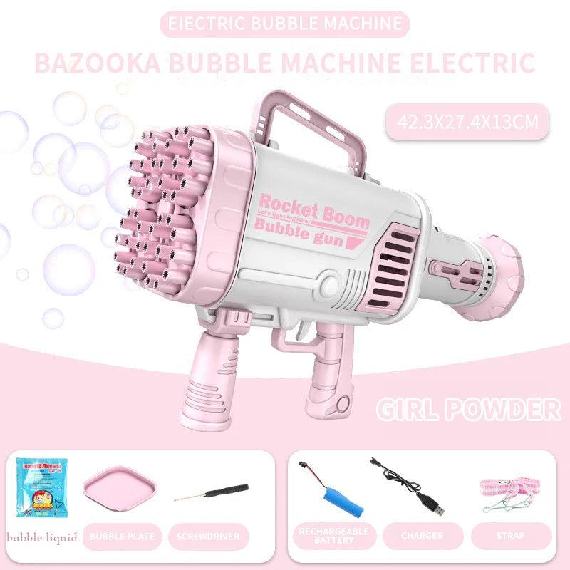 2022 Hot Kids Gatling Bubble Gun Toy 44-Hole Charging Electric Automatic Bubble Machine Summer Outdoor Soap Water Boy Girl Toys - petguardiansupplies